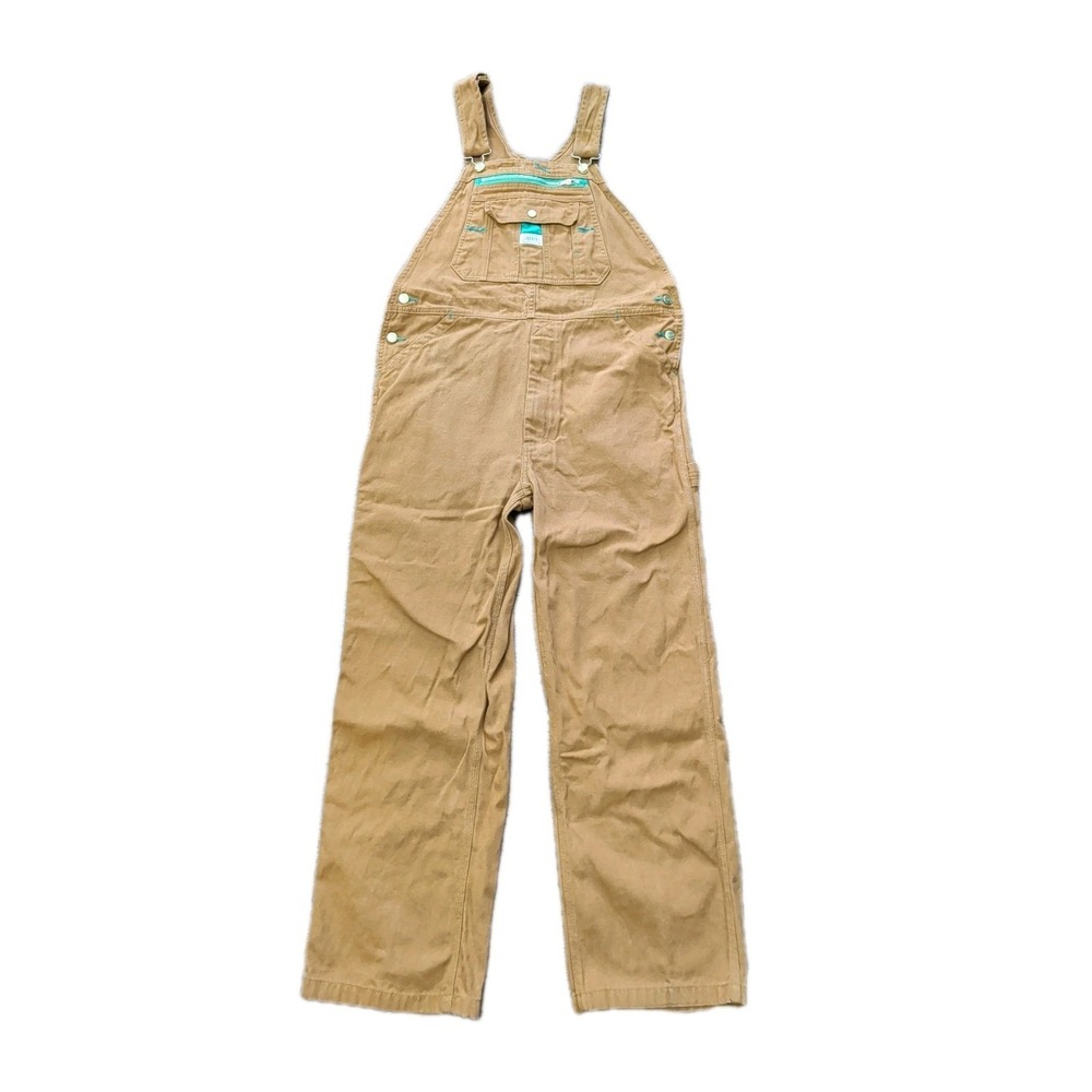 Liberty Overalls Denim Bib Carpenter Utility Workwear Brown Canvas Men Sz 36x32